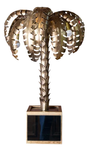 Maison Jansen Brass Palm Tree Table Lamp, in the style