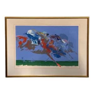Abstract Limited Edition Leroy Neiman Serigraph of an Equestrian