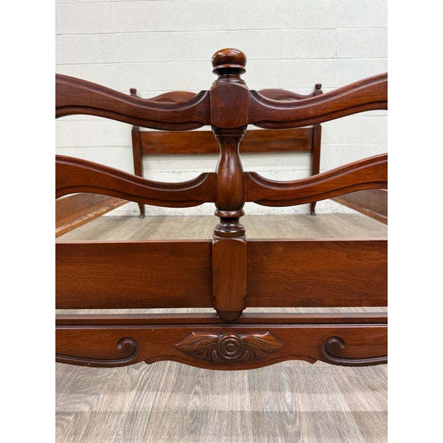 Late 20th Century Vintage Full Size French Provincial French Country Style Bed For Sale - Image 5 of 16