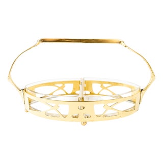 Art Deco Brass Centerpiece with Glasses, Vienna, 1920s For Sale