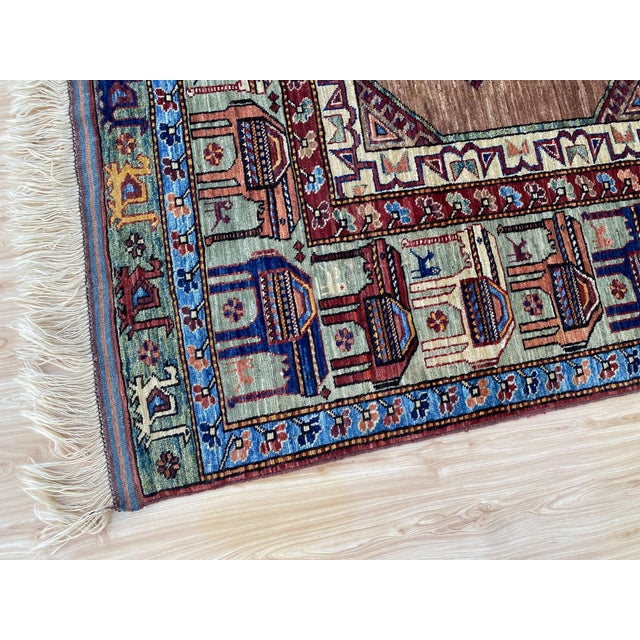 Vintage Afghan Ersari Wool Rug, Rust Bird Gul For Sale - Image 6 of 11