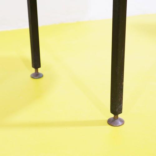 Oval Coffee Table with Orange Wooden Top and Metal Base, 1970s For Sale - Image 4 of 7