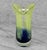 Vintage Italian Blue & Green Flared Art Glass Vase For Sale - Image 4 of 6