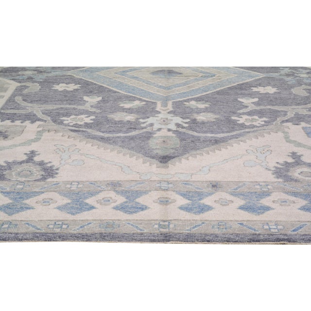 Contemporary Oushak Hand Knotted Wool Rug,12'X16' For Sale - Image 4 of 6