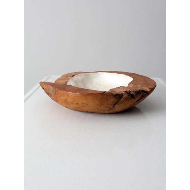 Vintage Teak & Capiz Bowl For Sale - Image 6 of 12