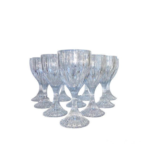 Vintage Mikasa Park Lane Wine Glasses Crystal Water Goblets Set of 10