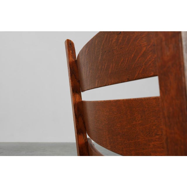 Mid-Century Modern Brutalist Oak and Wicker Chairs, 1960s, Set of 2 For Sale - Image 9 of 18