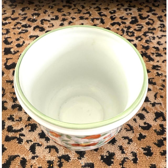 Ceramic Tiffany & Co Hand Painted French Cachepot For Sale - Image 7 of 10