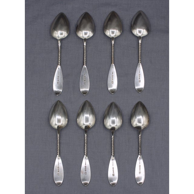 Circa 1848-1865 set of 8 sterling silver teaspoons, Bailey & Co, Philadelphia. A delightful & sought after design with...