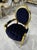 Textile Rococo Black Velvet Accent Chair With Luxurious Gold Leaf Details For Sale - Image 7 of 8