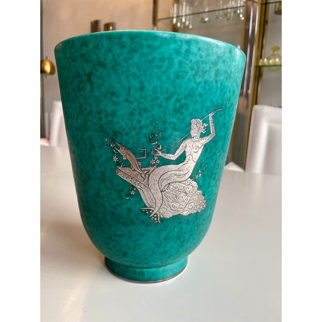 Ceramic Ceramic Argenta Vase Wilhelm Kåge for Gustavsberg, 1950 For Sale - Image 7 of 13