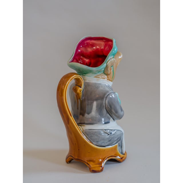 19th Century French Hand Painted Ceramic Barbotine Pig Pitcher by Onnaing For Sale In Monterey, CA - Image 6 of 8