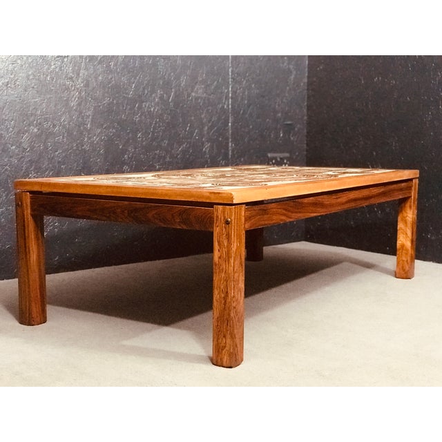 1970s Mid-Century Danish Rosewood Coffee Table with Tiled Top by Oxart for Trioh, 1960s For Sale - Image 5 of 9
