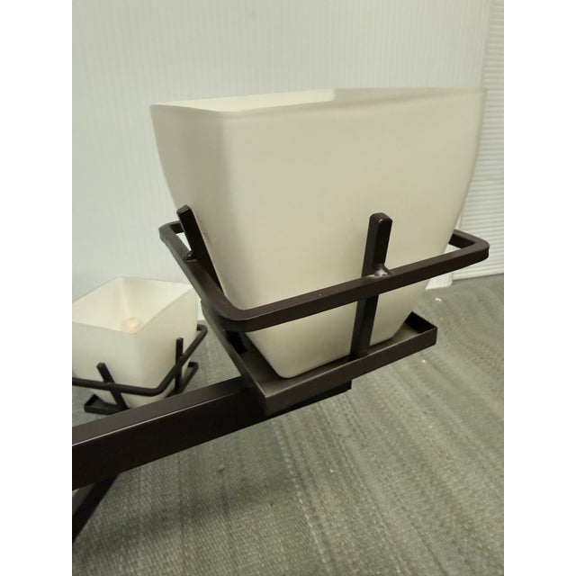 Contemporary Bronze + Glass Chandelier For Sale In San Francisco - Image 6 of 13
