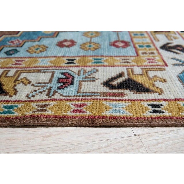 Contemporary 8x10 Brown Hand-Knotted Wool Stepped Medallion Geometric Modern Carpet Rug For Sale - Image 3 of 5