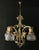 Art Nouveau chandelier in brass and bronze by the "Auermann-Gesellschaft Berlin." Around 1900, this lamp was originally...