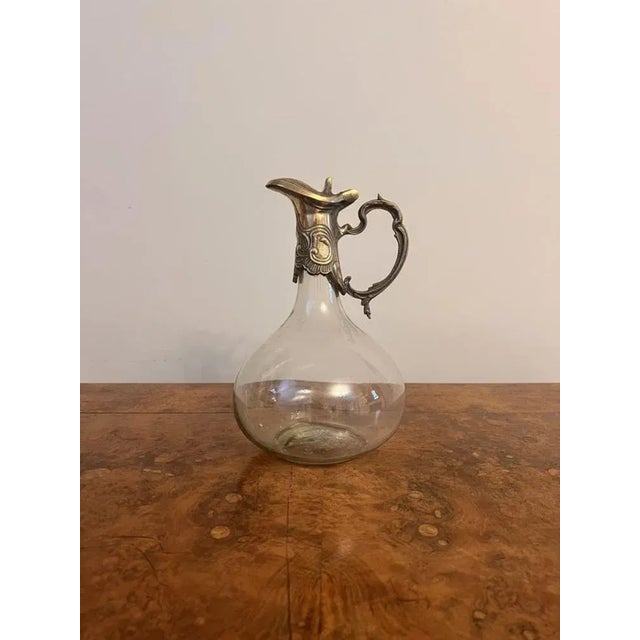 Silver Art Nouveau Silver-Plated Claret Jug, 1895 For Sale - Image 8 of 8