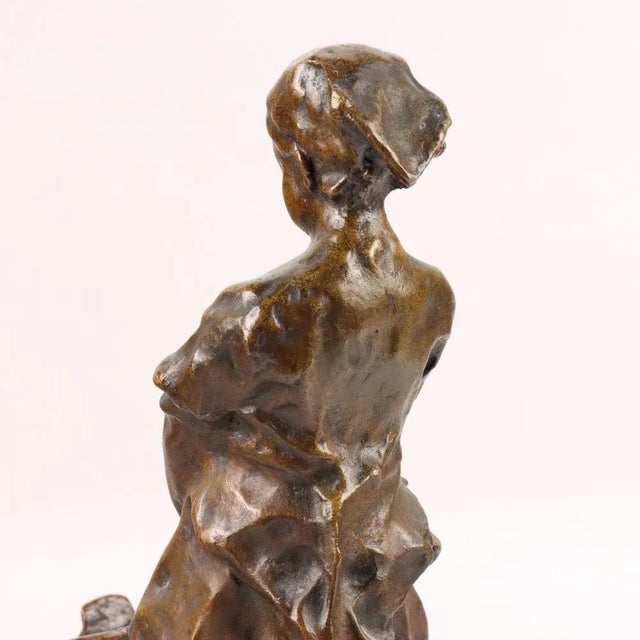 Copper Bronze Washerwoman Sculpture by Elia Sala For Sale - Image 8 of 10