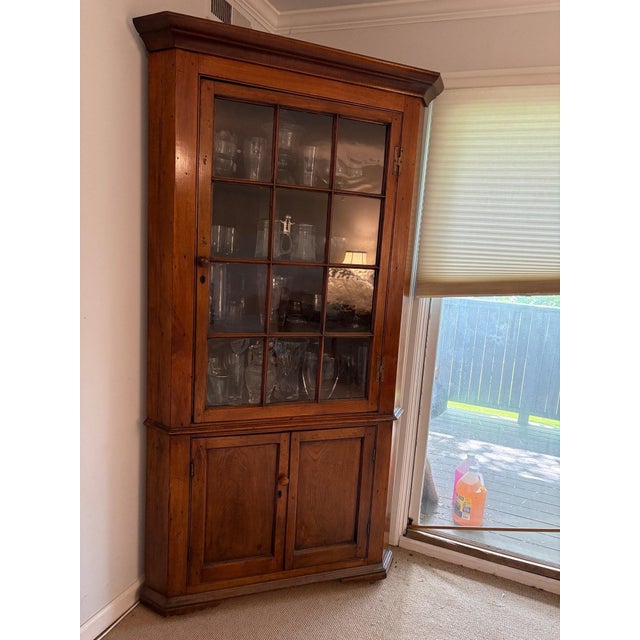 19th Century Antique Federal Corner Cupboard Cabinet For Sale - Image 5 of 18