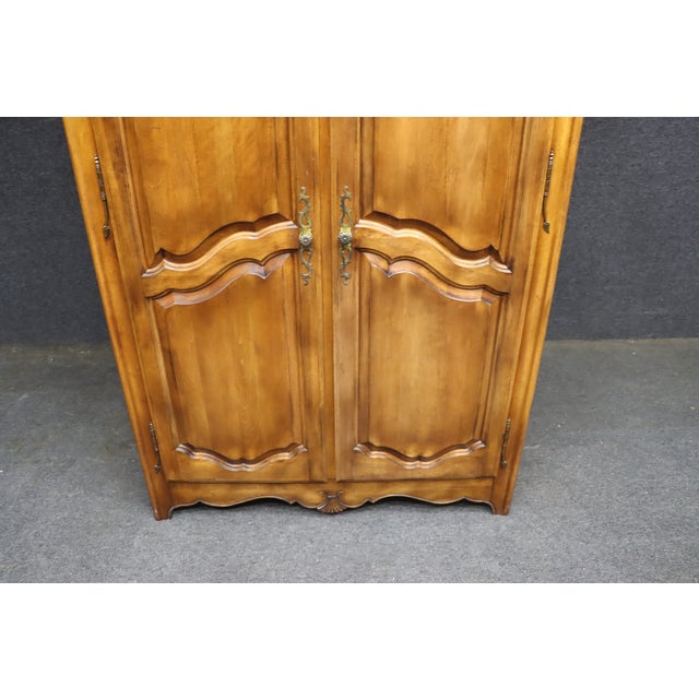 Ethan Allen Cherry French Provincial Linen Press Armoire For Sale - Image 9 of 17