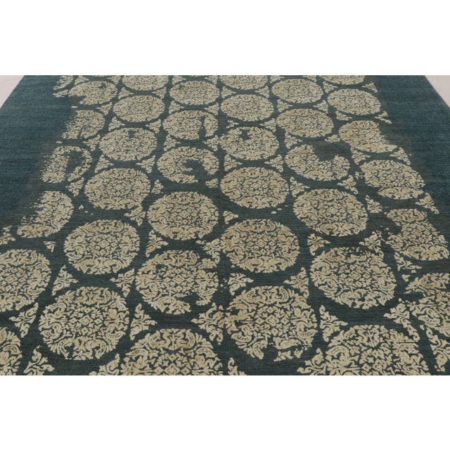 This dramatic 9x12 rug from the new line of the Modern Collection by Rug & Kilim is hand-knotted in a luxurious blend of...