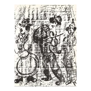 1963 Marc Chagall Original Lithograph Wondering Musicians