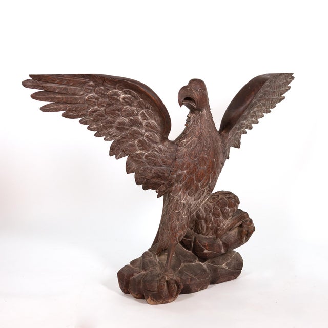 Large-Scale Carved Oak Eagle, Spain, Circa 1900 For Sale - Image 4 of 14