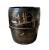 19th Century Chinese / Chinoiserie Large Scenic Black Painted Wood Rice Barrel / Basket For Sale - Image 4 of 10