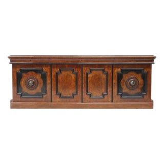Early 20th Century English Sideboard Burlwood & Ebonized W/ Marble Inset For Sale