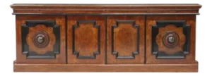 Early 20th Century English Sideboard Burlwood & Ebonized W/ Marble Inset