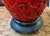 Antique Asian Red Cinnabar Lamp With Original Paper Pleated Shade For Sale - Image 4 of 12