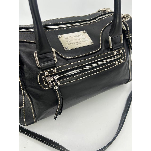 Mid 20th Century Dolce & Gabbana Black Leather Miss Easy Way Shoulder Bag Tote For Sale - Image 9 of 9