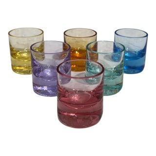 Moser Czech Crystal Multi Colored Shot Glasses - Set of 6 For Sale