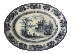 Blue & White Chinoiserie Platter