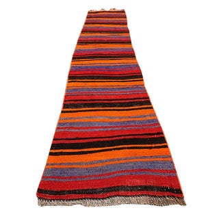 Turkish Narrow Kilim Runner Rug For Sale