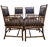 Set of 6 bamboo dining chairs by McGuire of San Francisco. Fine quality rattan with strap work bindings and brown corduroy...