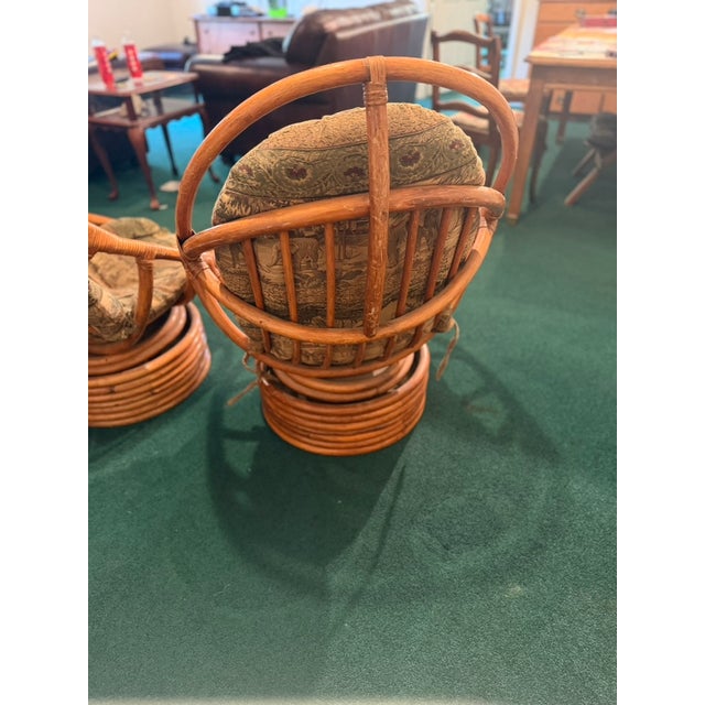Modern Vintage Mamasan Swival Chairs For Sale - Image 3 of 6