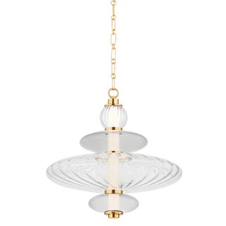 Hudson Valley Lighting Williams 19 in. 1 Light Pendant in Aged Brass Finish For Sale