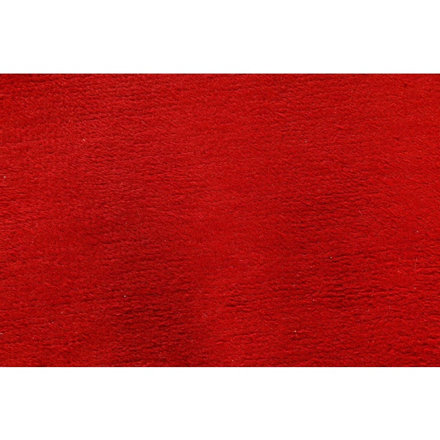 1940s Doris Leslie Blau Vintage French Art Deco Geometric Crimson Hand-Knotted Rug For Sale - Image 5 of 7