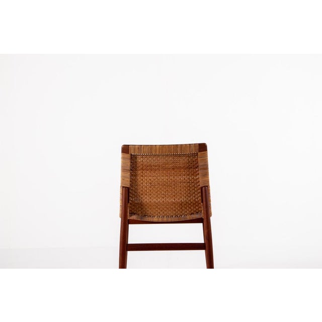 Mid-Century Modern Vintage Teak and Rattan Chair by Jørgen Høj for Thorald Madsen, 1950s For Sale - Image 3 of 16