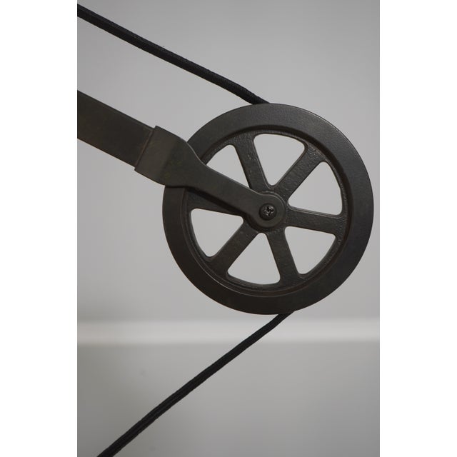 1980s Restoration Hardware Industrial Pulley Floor Lamp For Sale - Image 5 of 11