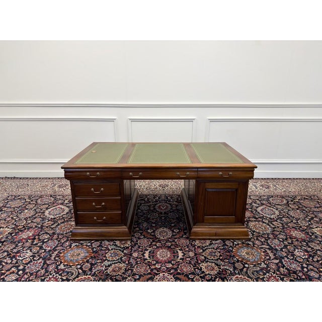 Large English Partner Desk in Teak For Sale - Image 4 of 18