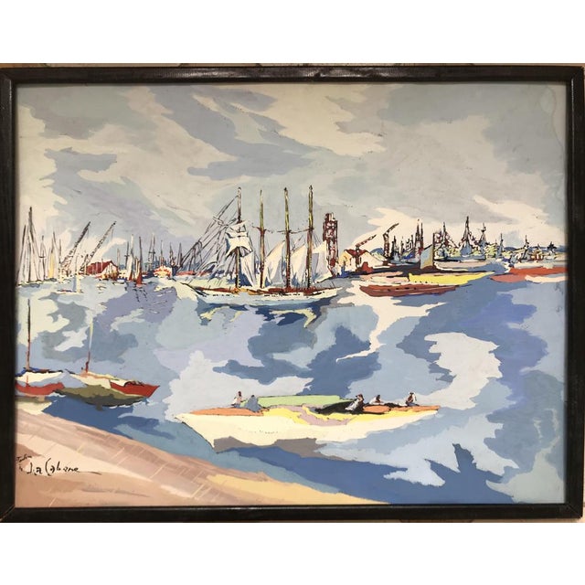 Louis André Cabane, Toulon, 1950, Signed Gouache For Sale - Image 5 of 5