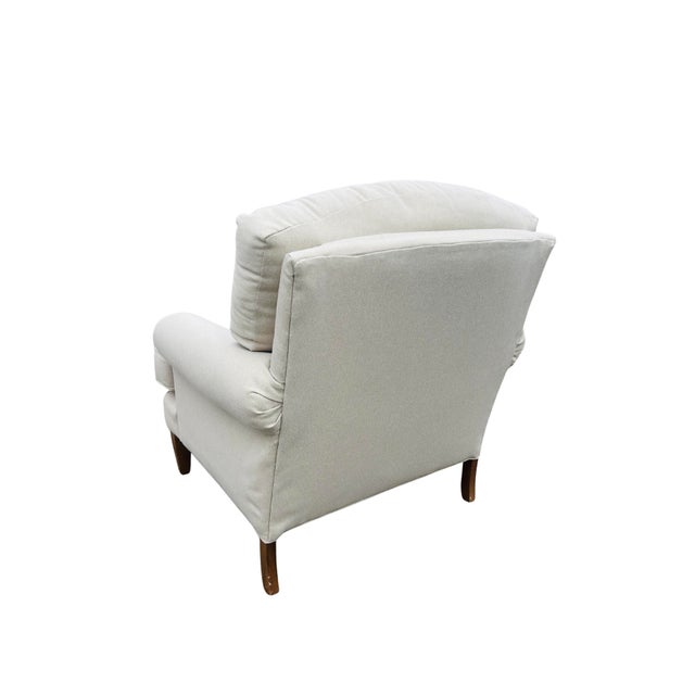 Vintage Pearson Club Chair – English Roll Arm Lounge Chair, Ivory Upholstery, Tapered Wood Legs, High-End Designer Seating For Sale - Image 13 of 16