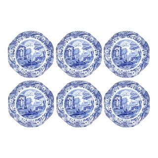 1930s Spode Italian Divided Luncheon Plates, S/6 For Sale