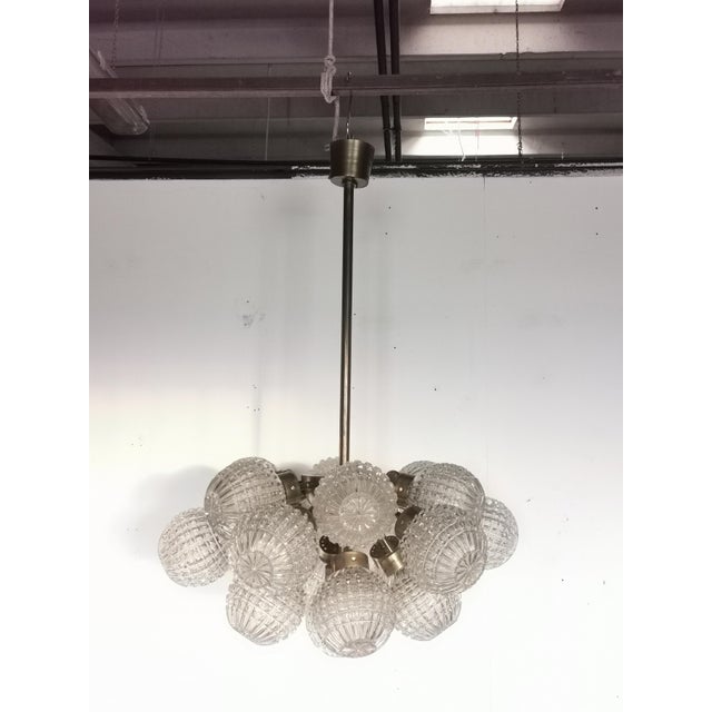 Bohemian Crystal and Brass Chandelier, Italy, 1960s For Sale - Image 10 of 10
