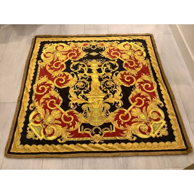 Vintage Atelier Versace Fabric Custom Made Velvet Throw For Sale - Image 10 of 12