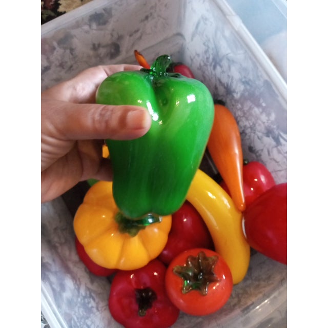 1980s Art Glass Multicolor Fruits & Vegetables- Set of 16 For Sale - Image 4 of 7