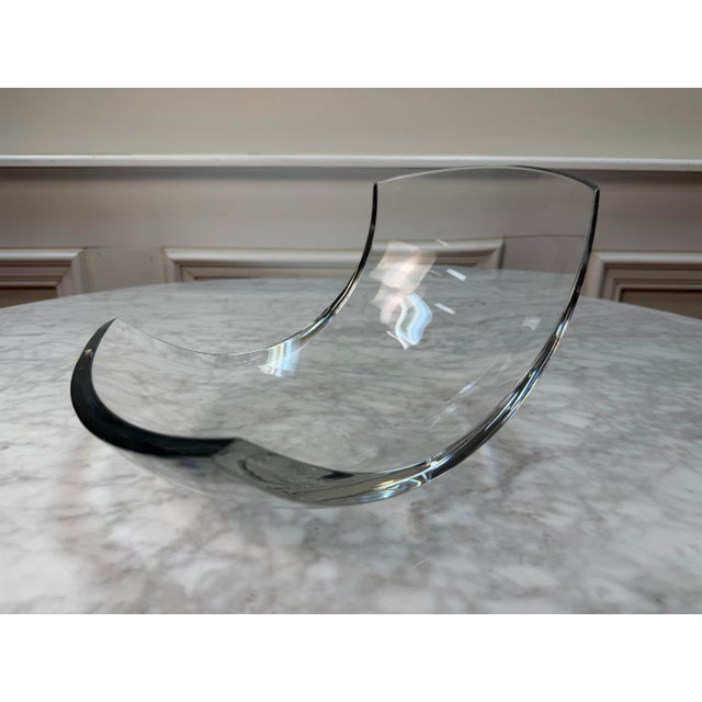 Contemporary Contemporary Sculptural Biomorphic Clear Glass Centerpiece Bowl by Raquel Guerreiro For Sale - Image 3 of 9