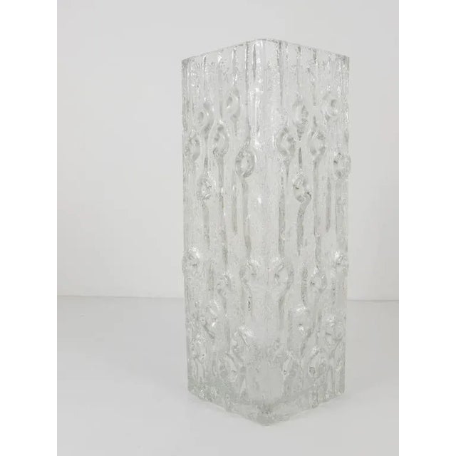 Large German Modern Ice Glass Vase from Peill & Putzler, 1970s For Sale - Image 8 of 11